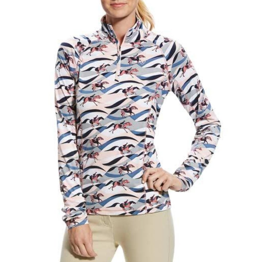 Ariat Tek Lowell 2.0 1/4 Zip Pullover Cold Series Flow Print Women's Size XL